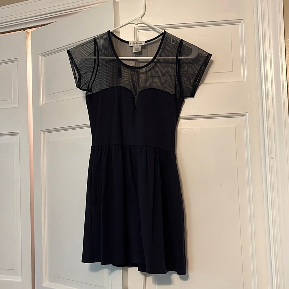 Cute ellelauri skater dress, size S, navy blue POCKETS